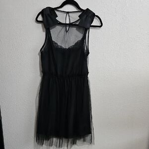 NWOT Black Mesh Dress